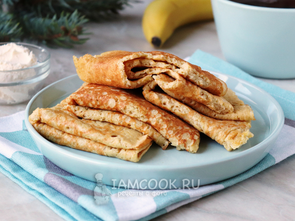 ПП блинчики с бананом, рецепт с фото