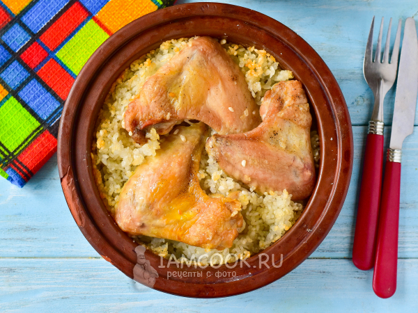 Куриные крылышки с рисом в духовке, рецепт с фото