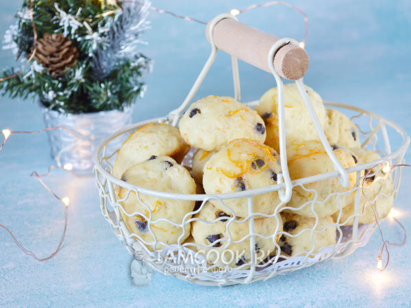 Апельсиновое печенье с рикоттой и шоколадом, рецепт с фото