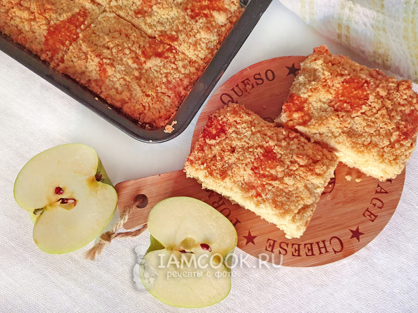 Королевская ватрушка с яблоками и творогом, рецепт с фото