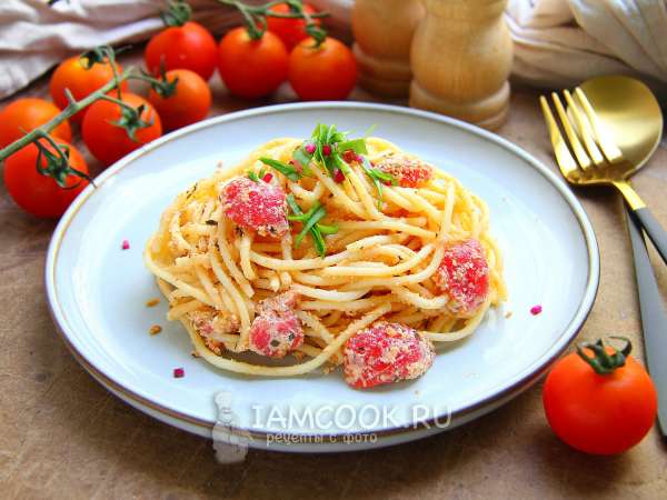 Паста с брынзой и помидорами, рецепт с фото