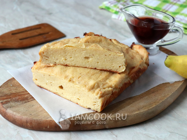 Диетическая творожная запеканка с бананом в духовке (ПП), рецепт с фото