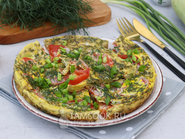 Жареные кабачки с яйцом и помидорами, рецепт с фото