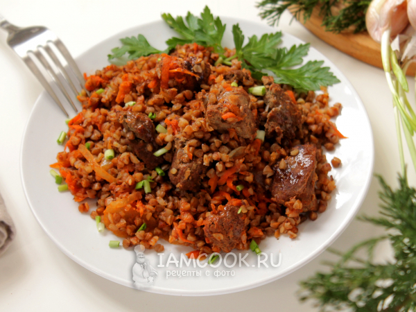 Гречка со свиной печенью, рецепт с фото