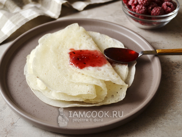 Рисовые блины без яиц и молока, рецепт с фото