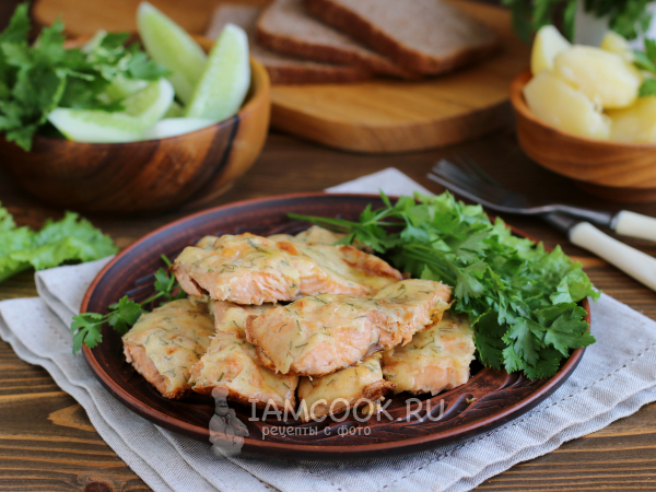 Горбуша в кляре в духовке, рецепт с фото