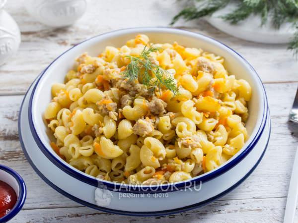 Макароны по-флотски с кабачками и фаршем, рецепт с фото