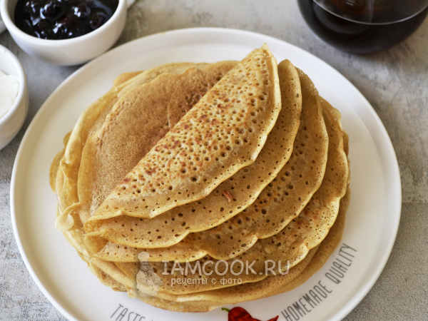 Постные пшенично-ржаные блины, рецепт с фото