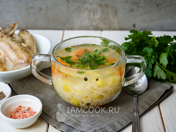 Суп из куриных крылышек с вермишелью, рецепт с фото