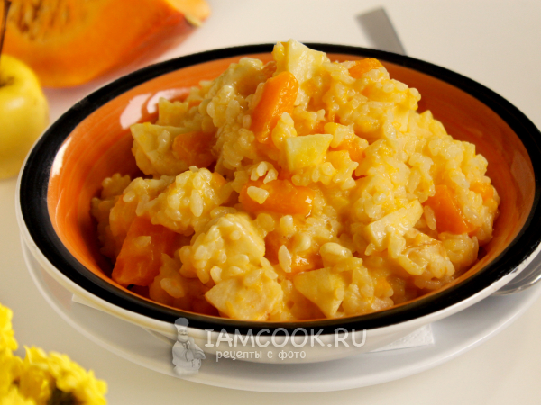 Рисовая каша с тыквой и яблоком, рецепт с фото