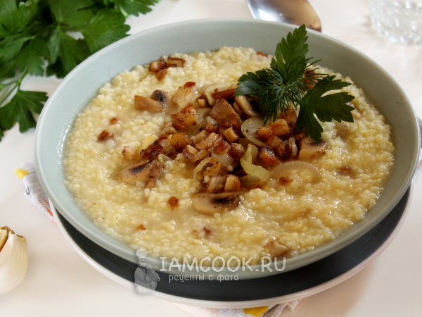 Жидкая пшенная каша с салом, рецепт с фото