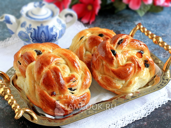 Плюшки с изюмом, рецепт с фото