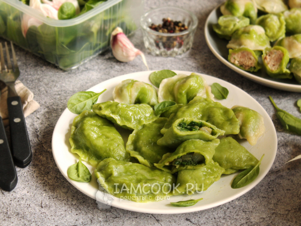 Вареники со шпинатом (зелёные), рецепт с фото