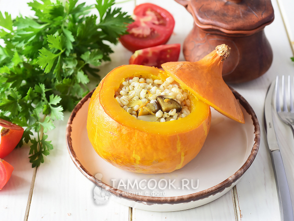 Перловка в тыкве в духовке, рецепт с фото