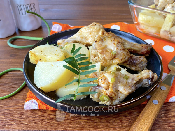 Картошка с курицей в микроволновке, рецепт с фото