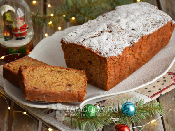 Рождественский кекс с цукатами, рецепт с фото