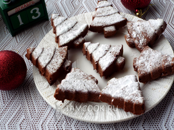 Шоколадные кексы «Ёлочки» со вкусом капучино, рецепт с фото