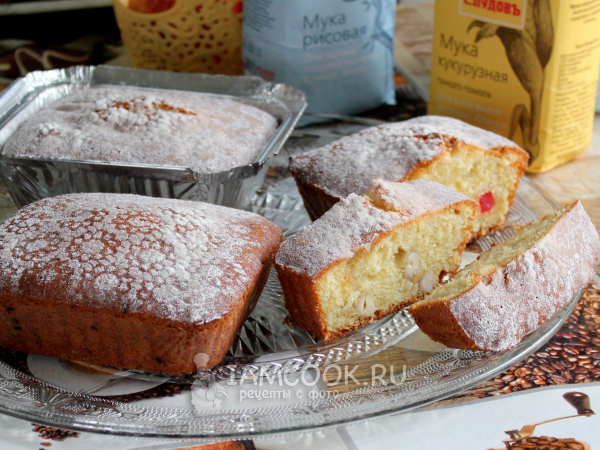 Кекс из кукурузной и рисовой муки, рецепт с фото