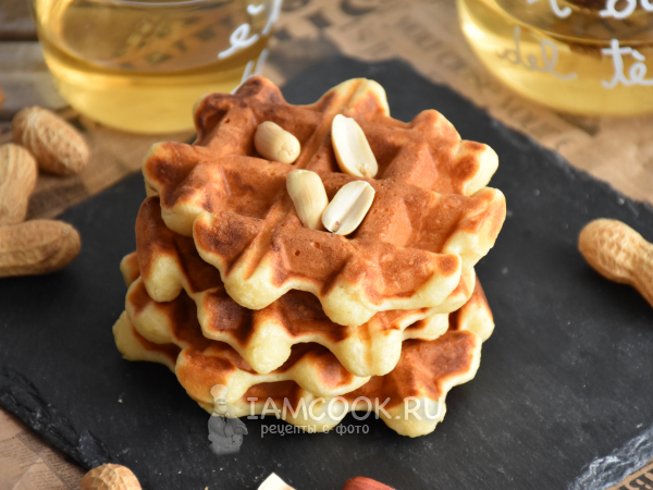 Вафли с арахисовой пастой, рецепт с фото