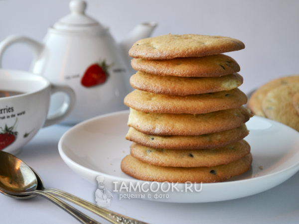 Бисквитное печенье с шоколадом, рецепт с фото