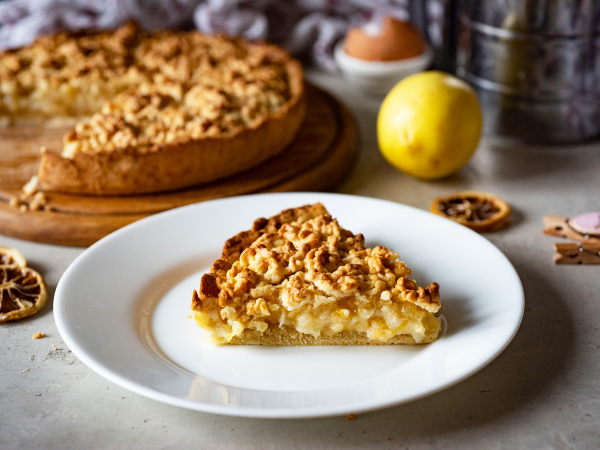 Лимонный пирог из песочного теста, рецепт с фото