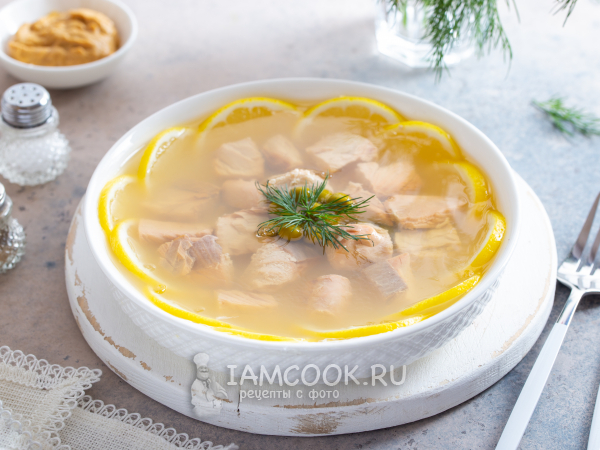 Заливное из кеты (с желатином), рецепт с фото