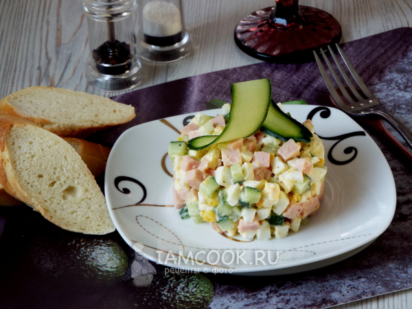 Салат «Фантазия» с ветчиной, рецепт с фото