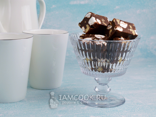 Фадж с грецкими орехами и маршмеллоу, рецепт с фото