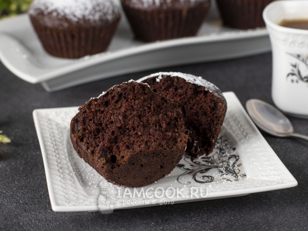 Постные шоколадные маффины, рецепт с фото