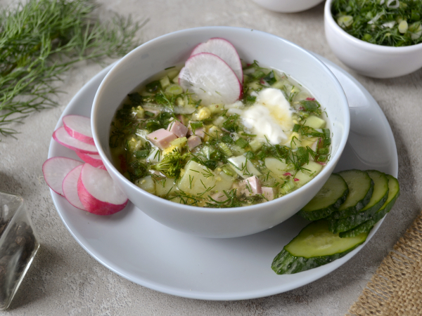 Окрошка на рассоле от помидоров, рецепт с фото