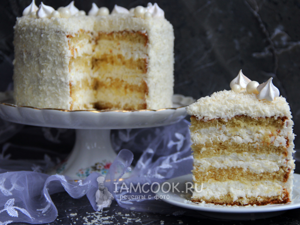 Торт «Снежинка», рецепт с фото