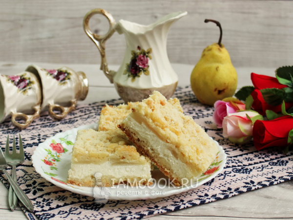 Королевская ватрушка с грушами и творогом, рецепт с фото