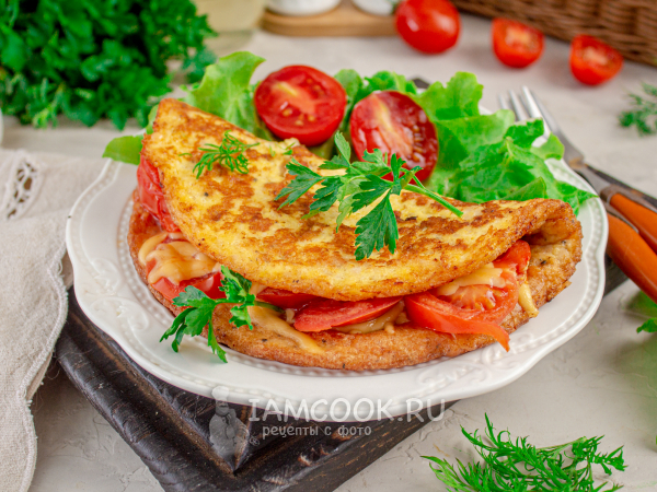 Омлет с куриным фаршем (на сковороде), рецепт с фото