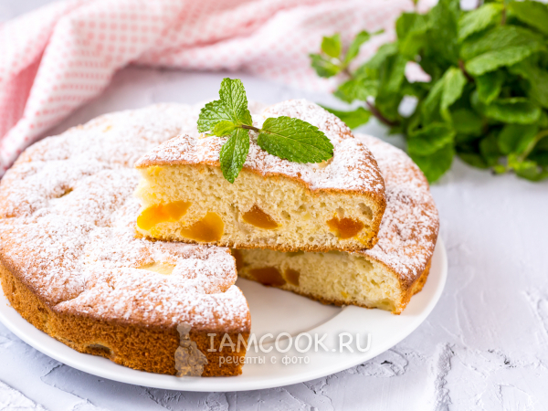 Шарлотка с яблоками и курагой, рецепт с фото