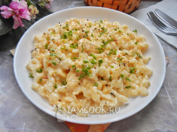 Шпецле с сыром, рецепт с фото