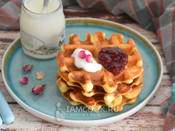 Венские вафли на йогурте в вафельнице, рецепт с фото