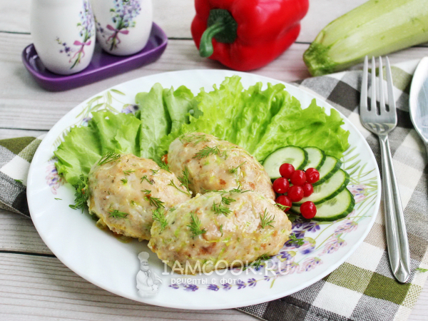 Котлеты из индейки с кабачком в духовке, рецепт с фото