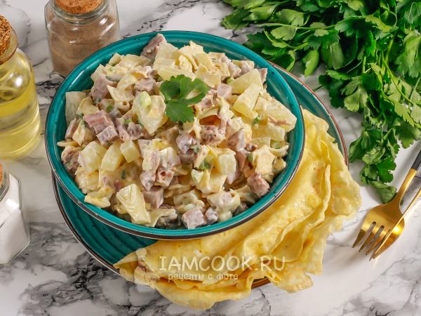 Яичные блинчики для салата без крахмала (с мукой), рецепт с фото