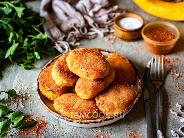 Морковно-тыквенные котлеты, рецепт с фото