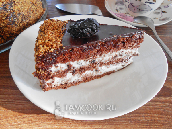 Торт «Чернослив в шоколаде», рецепт с фото