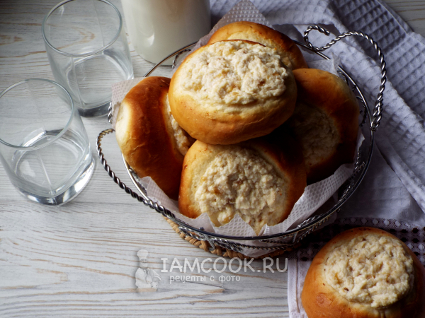 Ватрушки с творогом и бананом, рецепт с фото
