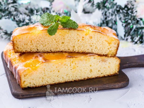 Пирог на кефире с мандаринами в духовке, рецепт с фото
