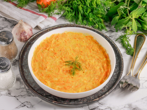 Морковная запеканка в микроволновке, рецепт с фото