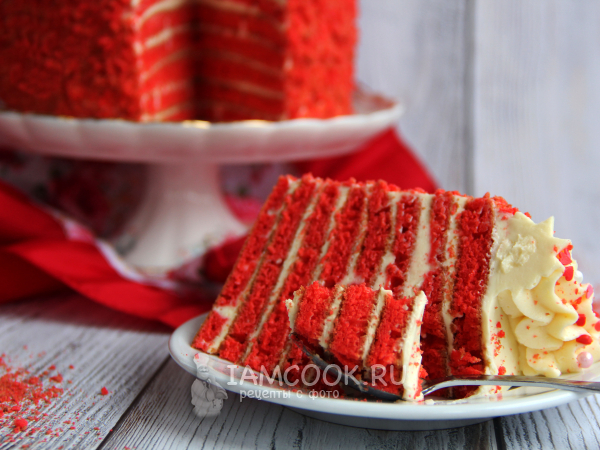 Торт «Красный бархат» на сковороде, рецепт с фото