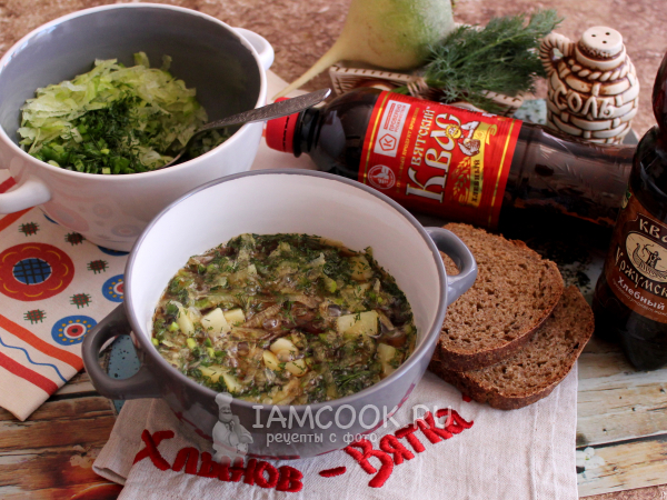 Постная окрошка по-вятски, рецепт с фото