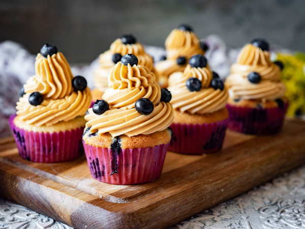 Капкейки с голубикой, рецепт с фото