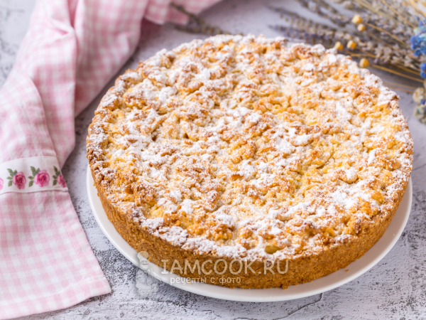 Нежный пирог с тыквой и творогом, рецепт с фото