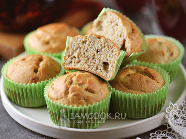 ПП кексы с бананом и рисовой мукой, рецепт с фото