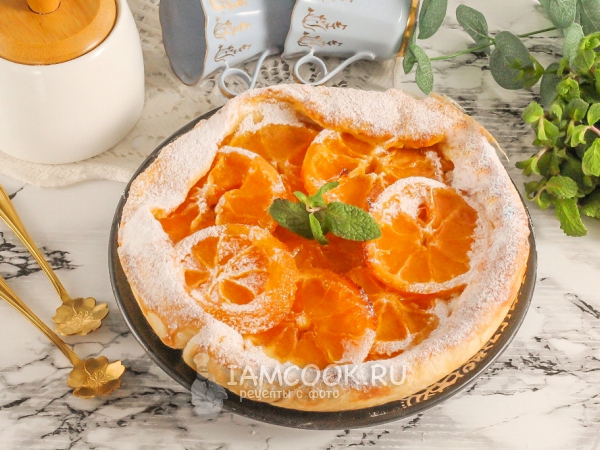 Пирог из слоеного теста с апельсинами, рецепт с фото