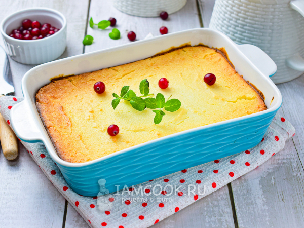 Вегетарианская творожная запеканка, рецепт с фото